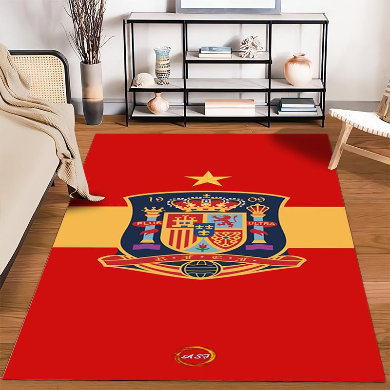 Red Spanish Themed Designed floor mat, suitable as a non-slip mat for the living room or bedroom sofa