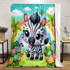 Cute Zebra with Rainbow Background Print Blanket Soft and Cozy Perfect for the Living Room Bed Sofa or a Nap,gift