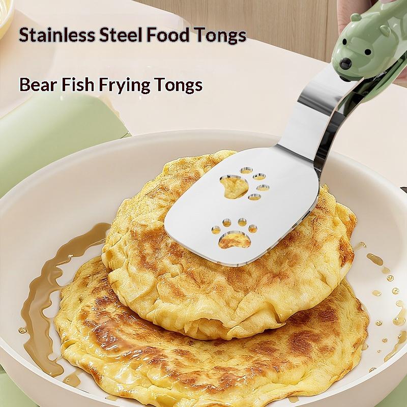 Culinary Tools Barbecue Food Flipping Spatula Tongs Clip 304 Stainless Steel Fish Turner Extendable Locking Anti-Slip Clamps