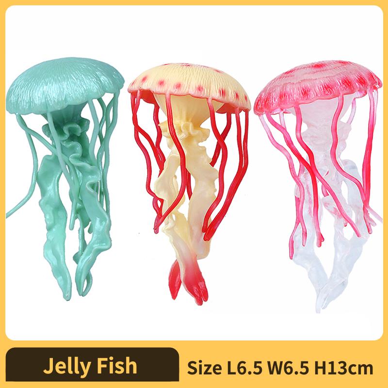 Sea Life Jelly fish Figurine - Detailed 5" Polymer Material Miniature Figure - Fun Learning-Enhancing Play Plaything for Boys, Girls & Kids Ages 3+