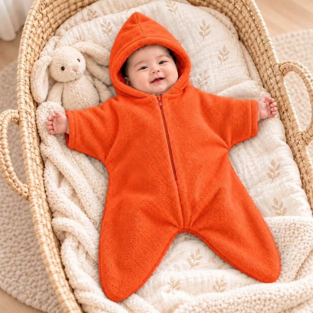 Star Shape Newborn Hooded Romper Flannel Baby Sleeping Bag Cute Infant Blanket Winter