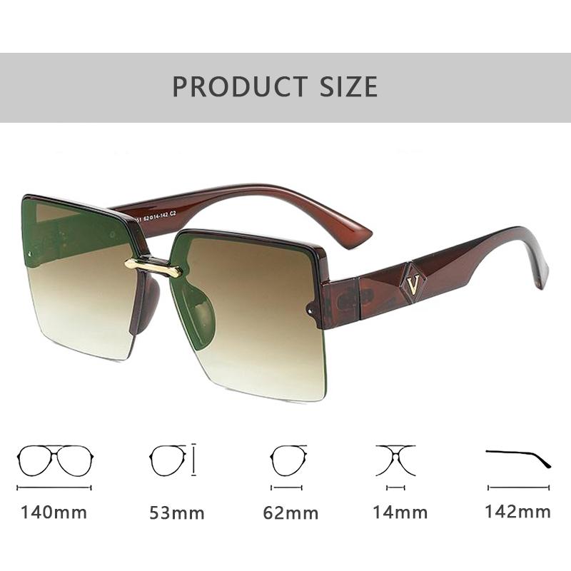Luxury Fashion Brand Designer Sunglasses Women Square Letter Vintage Elegant Shades Glasses Cute Trendy Travel
