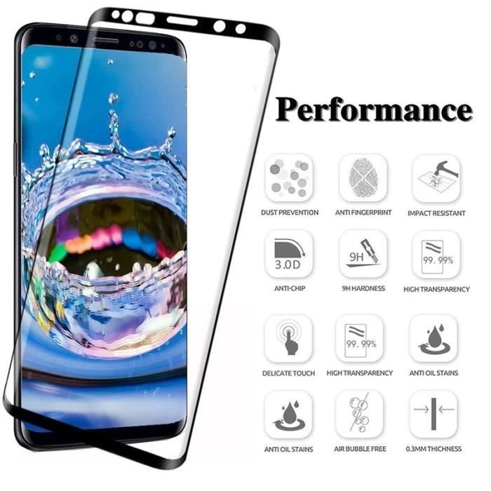 Verre Trempé - Samsung - Galaxy S9 - 5D - Protection Écran - Haute Sensibilité Tactile