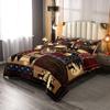 Deer Moose Bear Comforter Set Queen Boho Aztec Western Rustic Farmhouse Woodland Bedding SetsTeal Red Brown Stripes Decor 3 Pcs