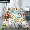 Hot Sale Game Anime Genshin Impact Printed Bedding Set Duvet Covers Pillowcases Comforter Bedding Set Bedclothes Duvet Cover 03