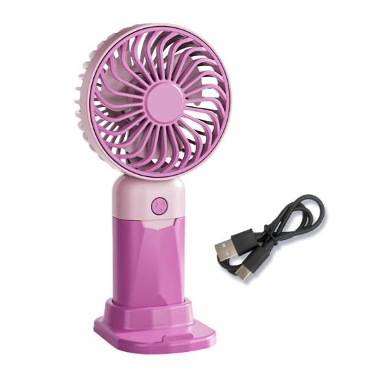 3-Speed Handheld Fan with Phone Holder Quiet USB Rechargeable Mini Personal Desk Fan Portable Travel Outdoor Summer Cooling Fan