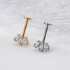 ASTM F136 Titanium 16G Marquise CZ Screw Flat Back Vertical Helix Piercing Ear Cartilage Stud Earrings G23 Titanium Body Jewelry