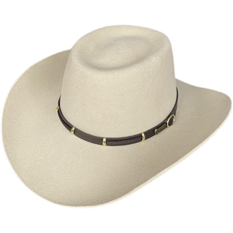 

Pure wool cowboy hat, unisex Western riding wide-brim hat 54cm бежевый