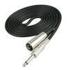 XLR Male To 6.35mm 1/4" Mono Male Microphone Audio Converter OFC Cable, 1.5m, Black
