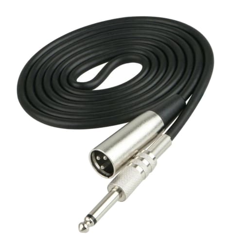 XLR Male To 6.35mm 1/4" Mono Male Microphone Audio Converter OFC Cable, 1.5m, Black