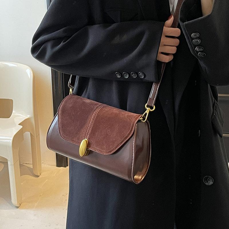 Yogodlns Fashion PU Shoulder Bag Stylish Crossbody Bag Adjustable Strap Vintage Small Tote Bag Trendy Commuting Bag Slouchy Hobo Bag