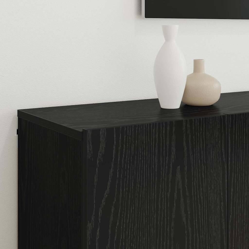 TV Units 6 pcs Black Oak Effect Wood Based Material
