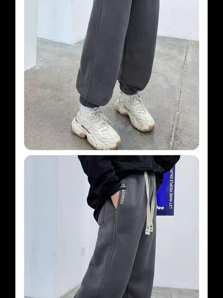 Tykk fleece joggebukse for barn - Høst/Vinter Unisex fritidsbukser med lammeull