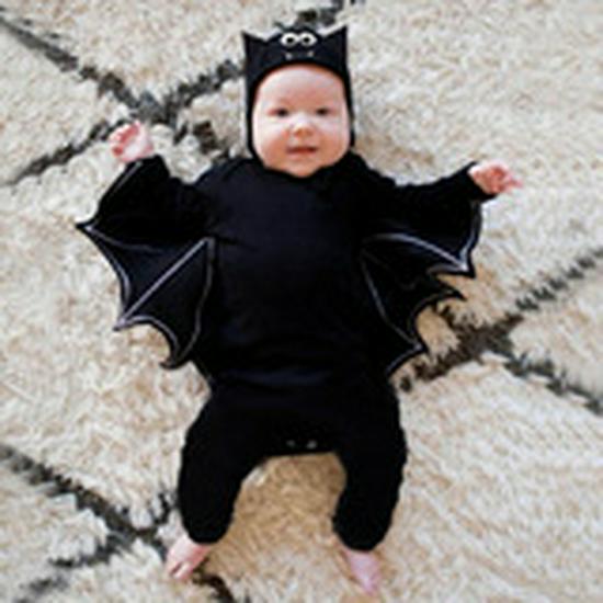 Tuta Halloween a Forma di Pipistrello per Bebè - Tuta Autunnale Intera con Piedi in Stile Coreano