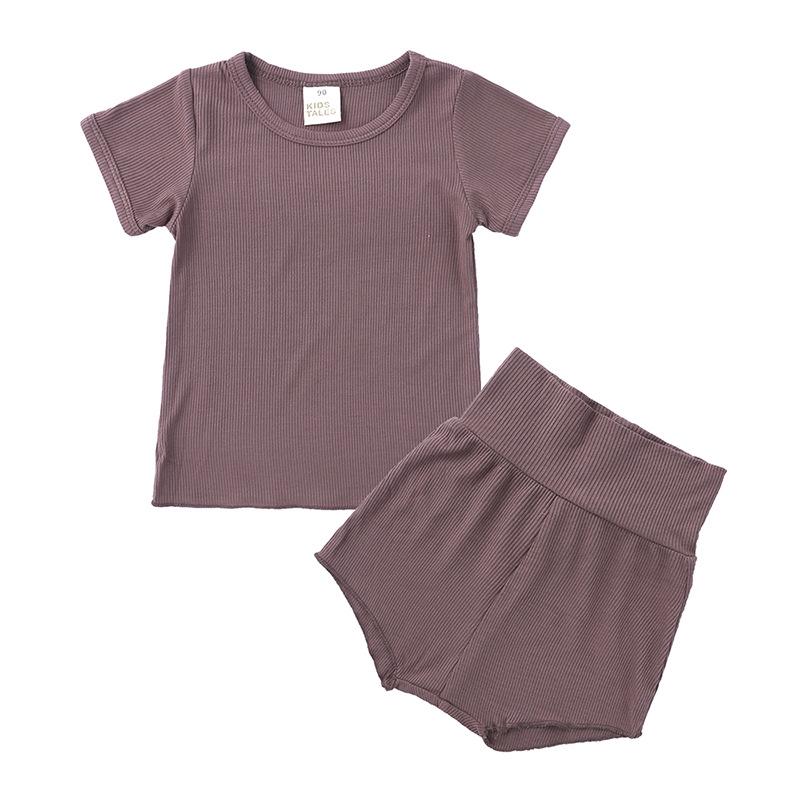 2026 Summer Korean-Style Kids' Cotton Pajama Set - Breathable, Candy Colors for Boys and Girls