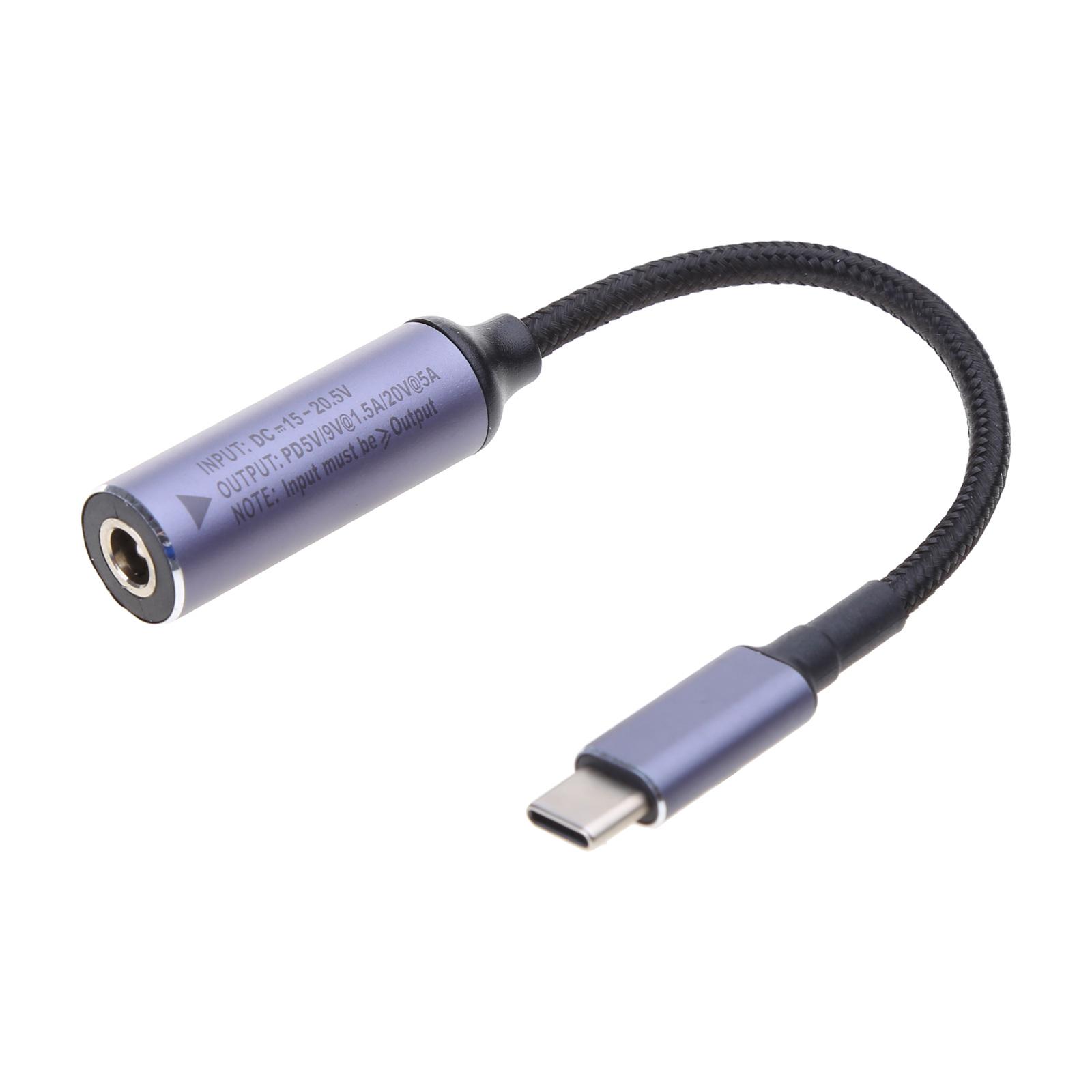 

100W USB-C Male to 5.5x2.1mm 5.5x2.5mm 2.5x0.7mm 3.0x1.1mm 4.5x0.6mm 5.5x1.0mm Female for Laptops Tablets Smartphones 5525