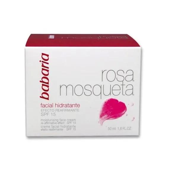 Babaria Face Cream 24 Hour Moisture Rose Hip Oil Spf15 50ml