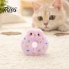 Catnip Cat Toy Donut Shape Toy, with Natural And Rattle Paper, PP Cotton Filling Stimulating Teaser Chew Bite Anxiety Relief Pet for Cats Teeth