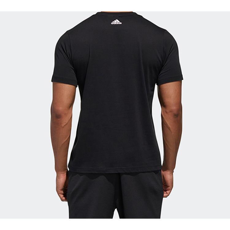 adidas T Shirts Men's Black Crew Neck Moderate Straight Fit GH4416