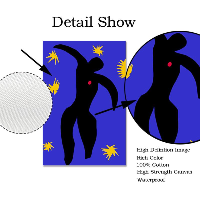 Abstraktní domácí dekorace Obraz na plátně Francouzský Henri Matisse Modrý Akt Plakáty HD tisk Nástěnný obraz do obývacího pokoje