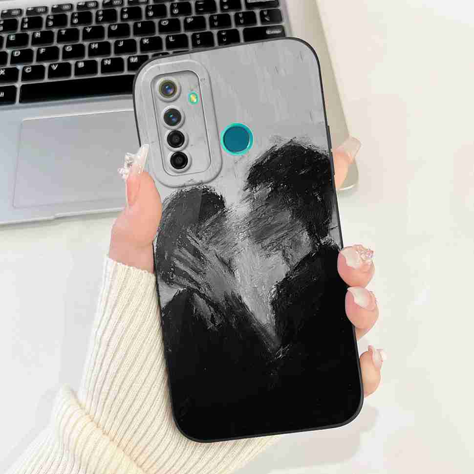 Für Realme 5 Pro Hülle Niedliche Panda-Blumen-Abdeckungen Weiche Silikonhüllen Für Realme 5 Realme5 Pro Stoßfeste Rückseite Fundas