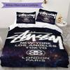 Skateboard Sneaker Street Logo 3Pcs Bedding Set, Retro Skate Culture Duvet Cover & 2 Pillowcases
