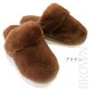 TOKYO SLIPPER Sheepskin Slippers Genuine Sheepskin Deluxe Natural Materials Unisex Warm Room Shoes [100% Type] (Brown, Medium)