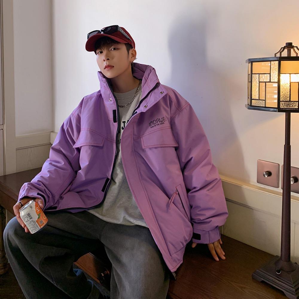 

Men s winter new down jacket men s hooded trendy brand handsome thickened jacket men s splicing warm stand-up collar white duck down 3XL