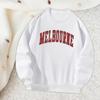 Women Sweatshirt Classic White Pullover Tops for Daily Wear Travel Going Out L