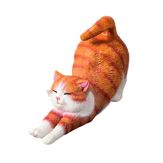 Mini Estatuetas de Gato Fofas Resina Gato Estátua se Esfriando Escultura de Gatinho Pequeno para Interior