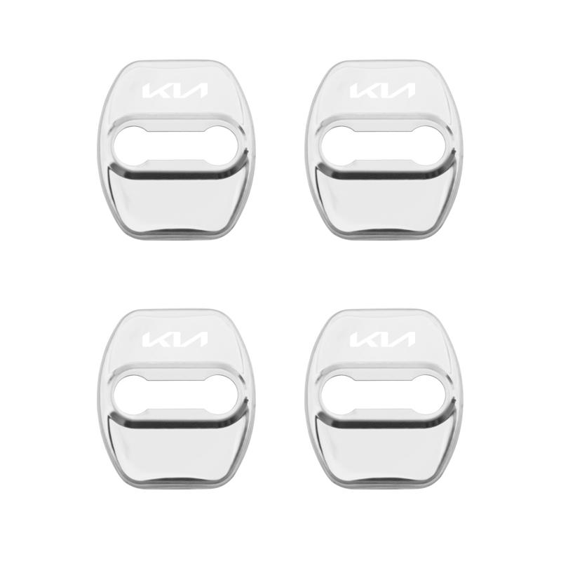 Cqgntp1 4Pcs Car Door Lock Cover Stainless Steel Protection Accessories For Kia GT-Line Sportage Ceed Rio Picanto Sorento Soul Cerato