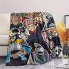 Spliced Jujutsu KaisenPrint Flannel Blanket, High quality Comfortable for All Seasons, Home Decor, Warmth and Comfort