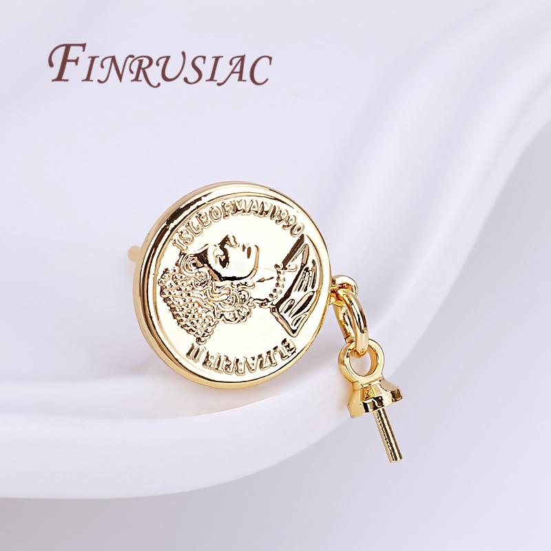 Orecchini a Perno Placcati Oro 18K Reale Basi per Perni con Supporto per Ciondolo a Perla Accessori per la Creazione di Orecchini Fai da Te