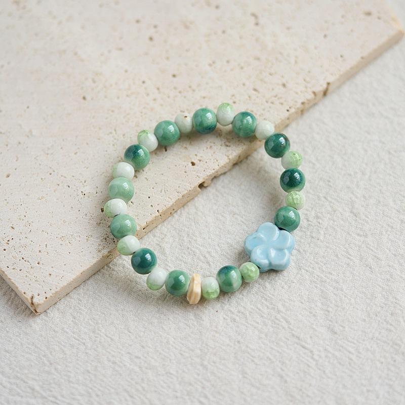 Literary Bracelet Maillard Color Jingdezhen Ceramic Bracelet Female Gift Student National Style Creative National Style Accessories