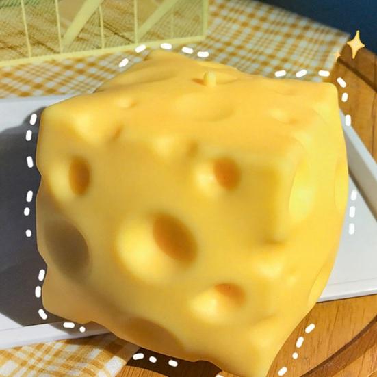 2Pcs Stress Relief Toys Soft Elastic Cheese Squeeze Toy Slow Rising Rebound Sensory