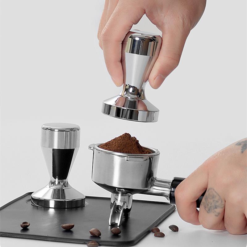Kaffeepulververteiler Tamper Hammer Edelstahl Massiv Abnehmbar Flach Espresso Kaffee Café Zubehör Werkzeuge 51/53/58mm