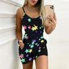 Summer New Starry Sky   Pattern Print Sleeveless Bodycon Dress with Pockets Sexy Slim Fit Elegant Party Dress