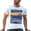 Portland Maine Coastal Lighthouse Sunset T-Shirt Urban Casual Loose Fit Tee