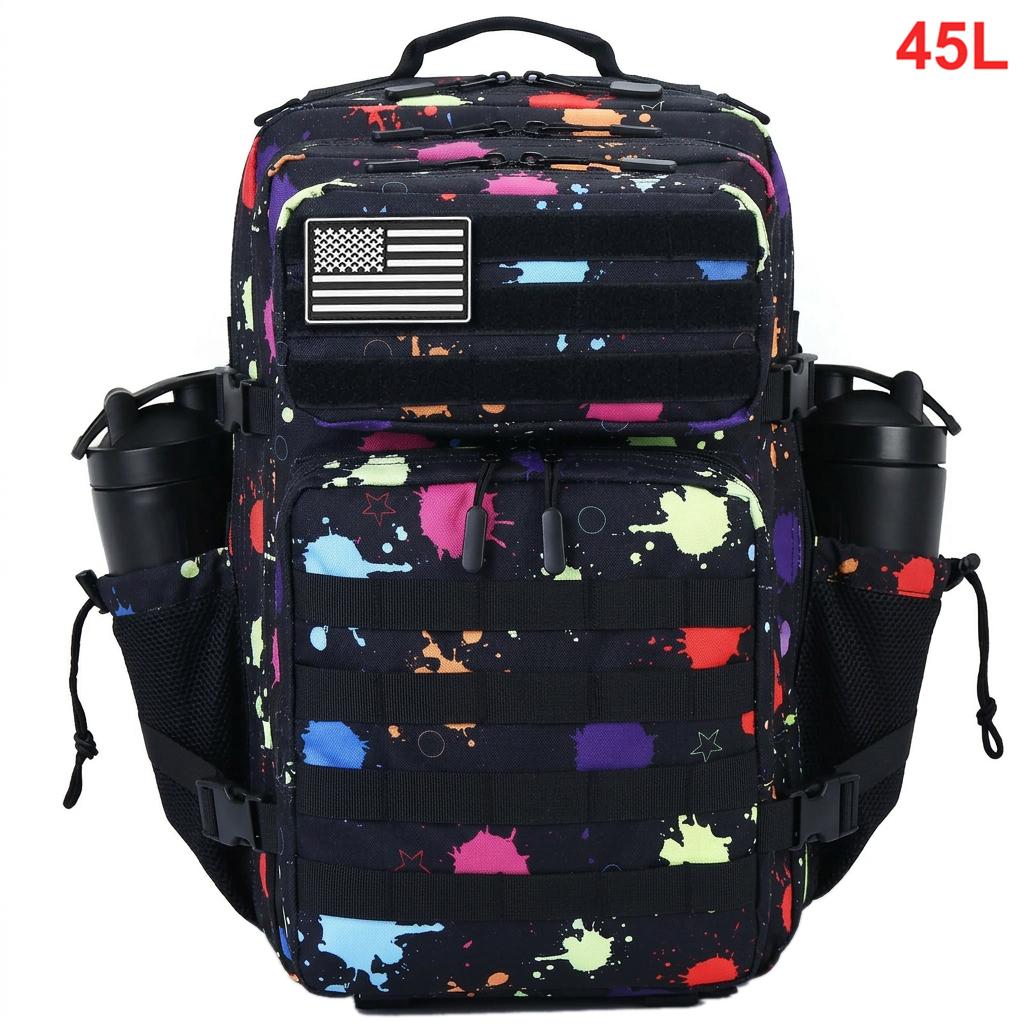45L Tactical Backpack Men Outdoor Waterproof Sports Travel Gym Hiking Bug Out Bag Military Camping Hunting Survival Rucksack