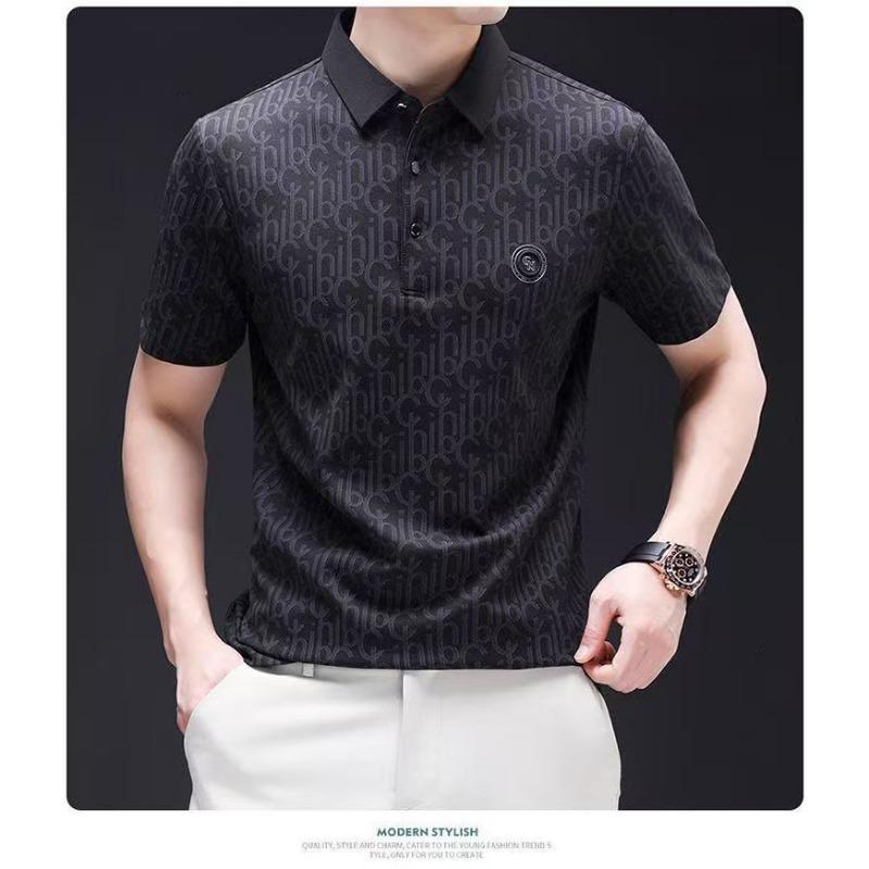 New summer fashion versatile printed short-sleeved short-sleeved T-shirt for young and middle-aged men M чёрный