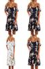 Usa Women Floral Off Shoulder Sling Dress For Effortless Casual Beach Style