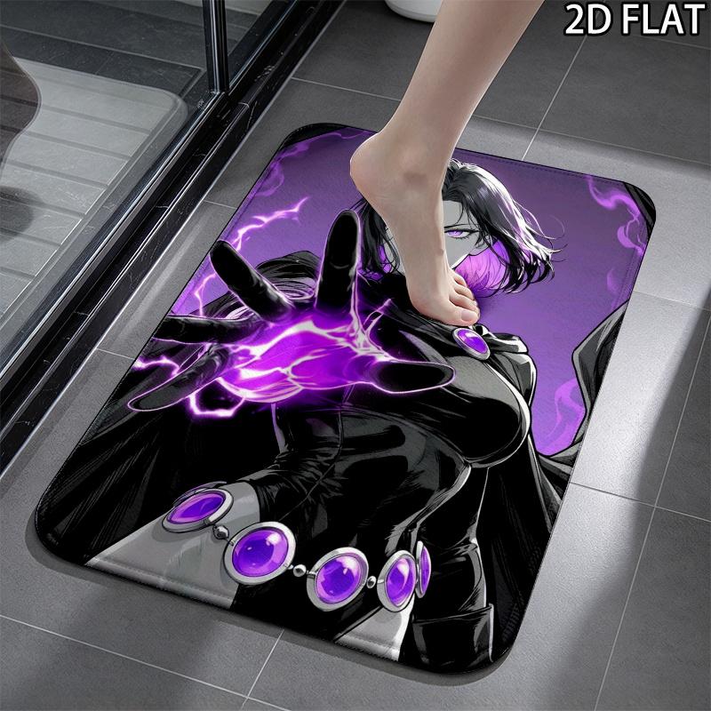 3Pcs Flannel Toilet Mat Set Raven Teen Titans Bathroom Rug Bath Carpet Non Slip Home Decor