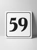 Metal Sign Black House Number On White Background Outdoor Wall Art Decor