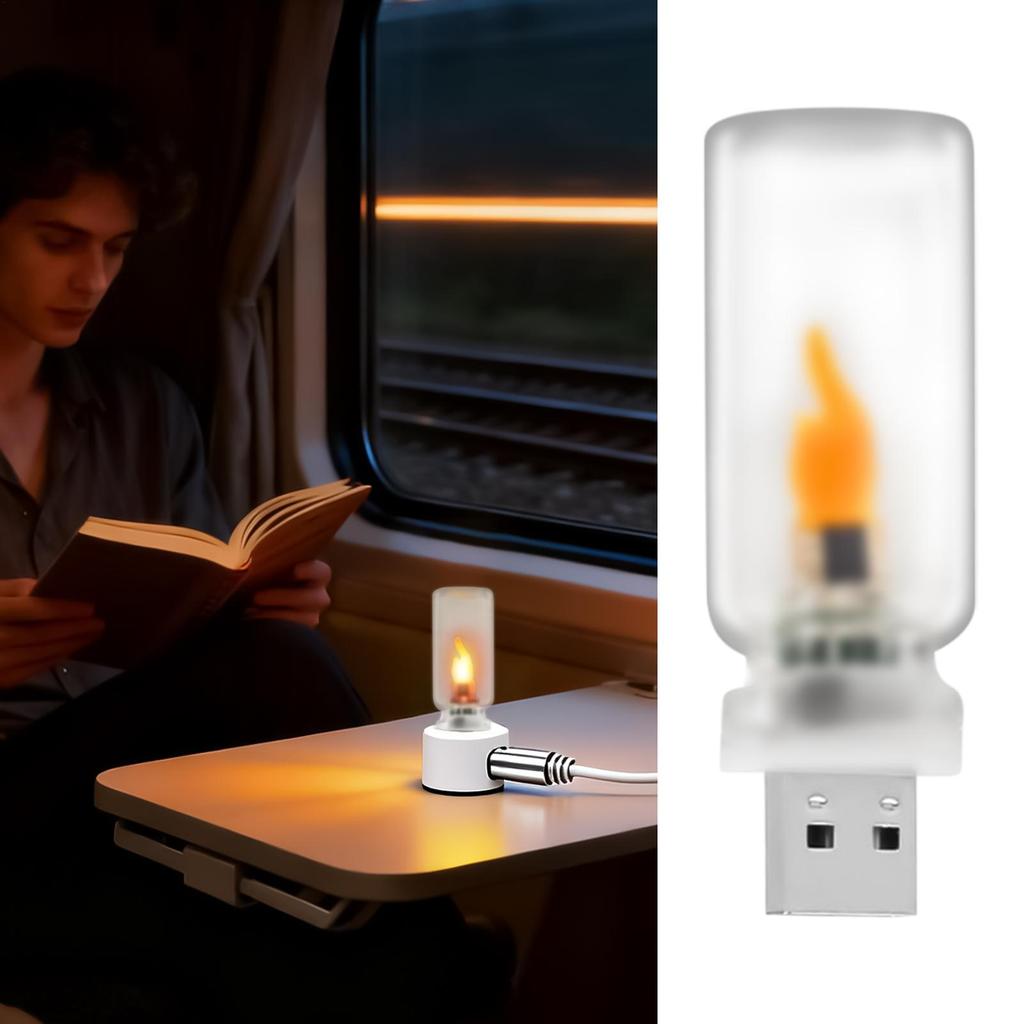 Car USB Light Flameless Vintage Glass Lighting USB LED Light For Car For Party Bedroom Camping Vehicle Automotive Indoor Outdoor