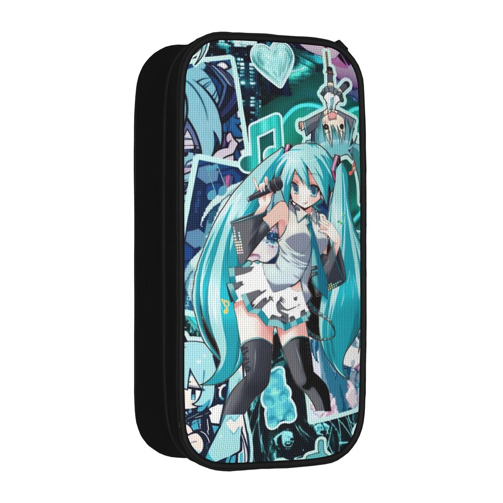 Anime Hatsunes Mikus Pencil Cases Fashion Pen Holder Bag Girls Boys Large Storage School Supplies Gift Pencilcases