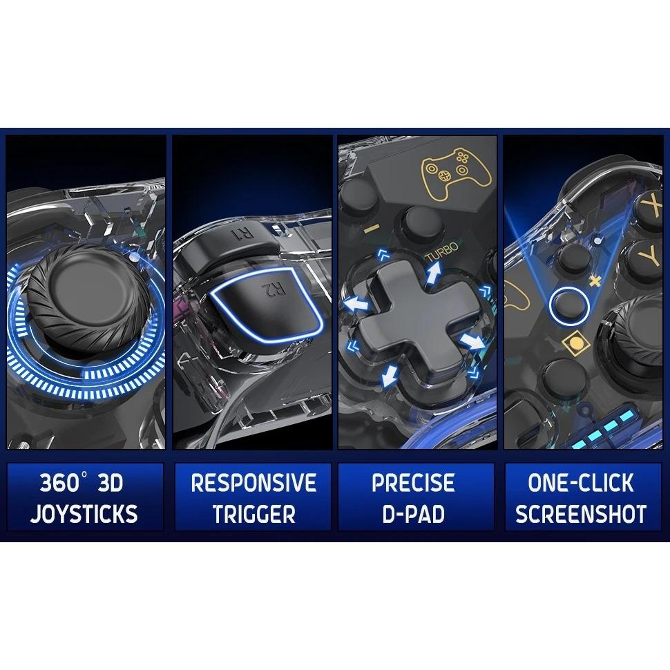 Switch / Switch Pro Controller Compatible with Switch / OLED / Lite, Pro Controller Switch with LED Lights, 6 Gyro Axis, Turbo and Dual Vibration