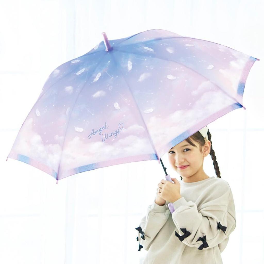 Long automatic opening rain 55cm vinyl Feather Sky umbrella, umbrella, umbrella, ribs, fiberglass, umbrella, nk-005 (purple)