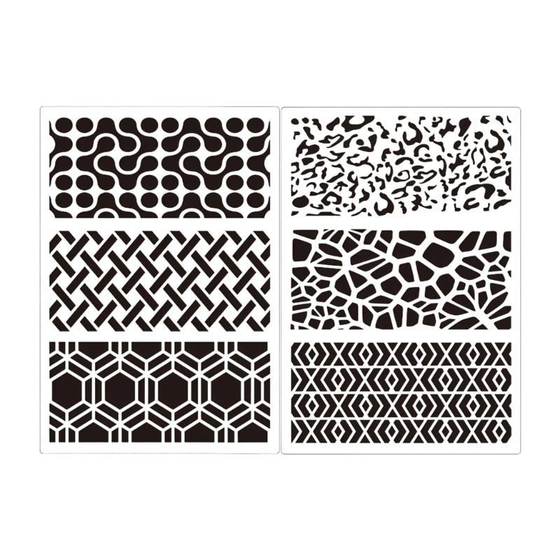 

6Pcs PET Detailed Drawing Templates Reusing Hollow Out Design Sketch Stencil For Bullets Journal Craft Decorations