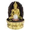 Resin Water Fountain Ornaments Meditating Buddha Statue LED Lighted Tabletop Fountain Home