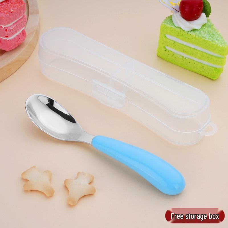 

Детская ложка для кормления из нержавеющей стали 316L - Тренировочная ложка для детей и ложка для прикорма